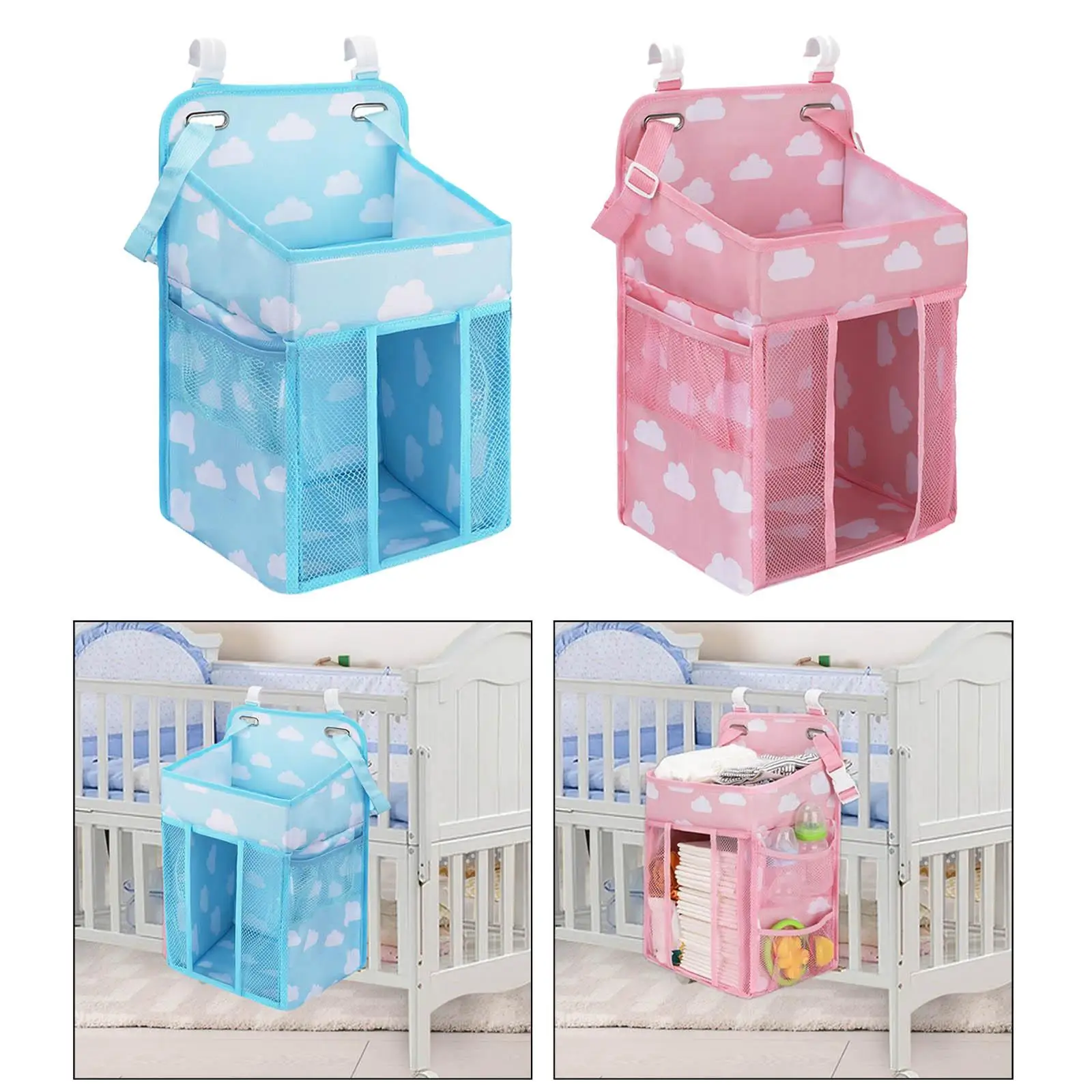Detachable Storage Hanging Bag Hanging, Pocket Accessorie Baby Essentials for Diaper Organizer Toys Bedside Storage Wall Newborn