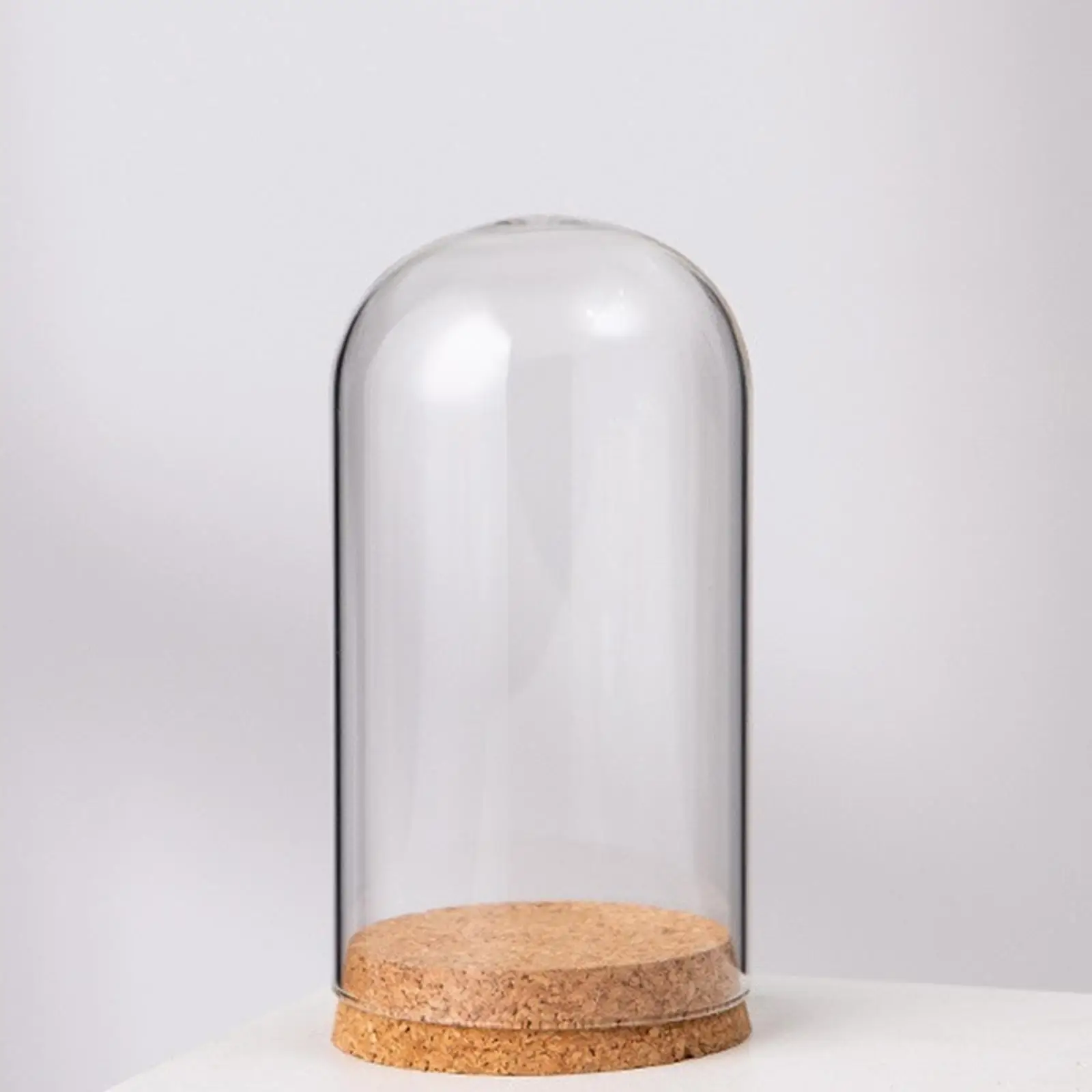 Cloche Jar with Wood Base Glass Cloche Bell Jar Display Dome for Party Decor