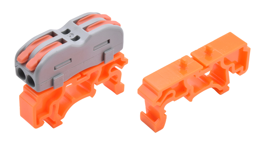 5pcs/lot Quick Wire Splice Combined Lever Connector Splitter Compact Din Rail Terminal Block Connection Clamp 1 In Multiple Out