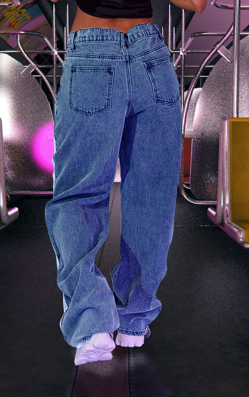 Blue Baggy Jeans Spring Autumn Women Vintage Patchwork Wide Leg Denim Pants Woman Casual Hip Hop High Waist Black Straight Jeans cargo pants for women