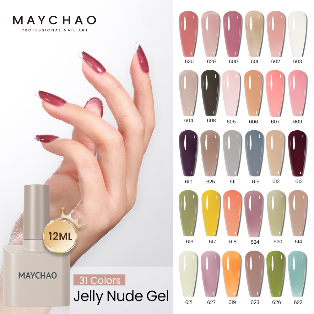 Best of MAYCHAO 12ML 31 Color Ice Transparent Jelly Gel Nail Polish Soak Off UV LED Semi Permanent Transparent Varnish Nail Polish Reviews & Tips