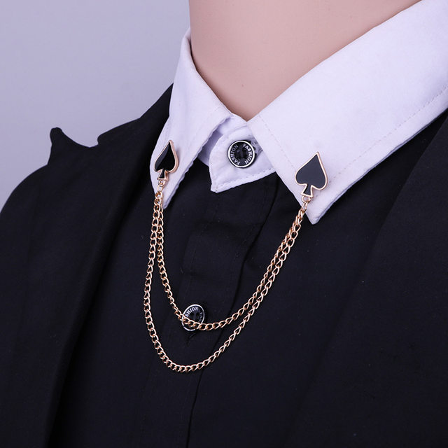 Chain Brooch, Shirt Collar Pins, outlet handmade A0055