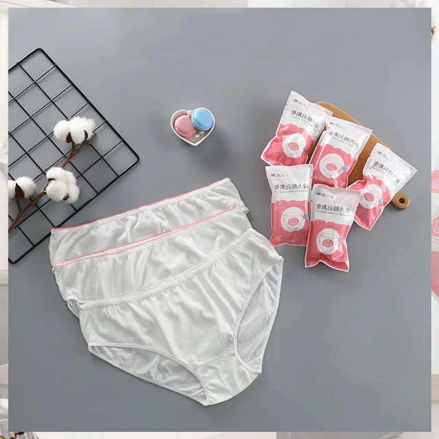 7PCS disposable women's underwear soft and comfortable pure cotton