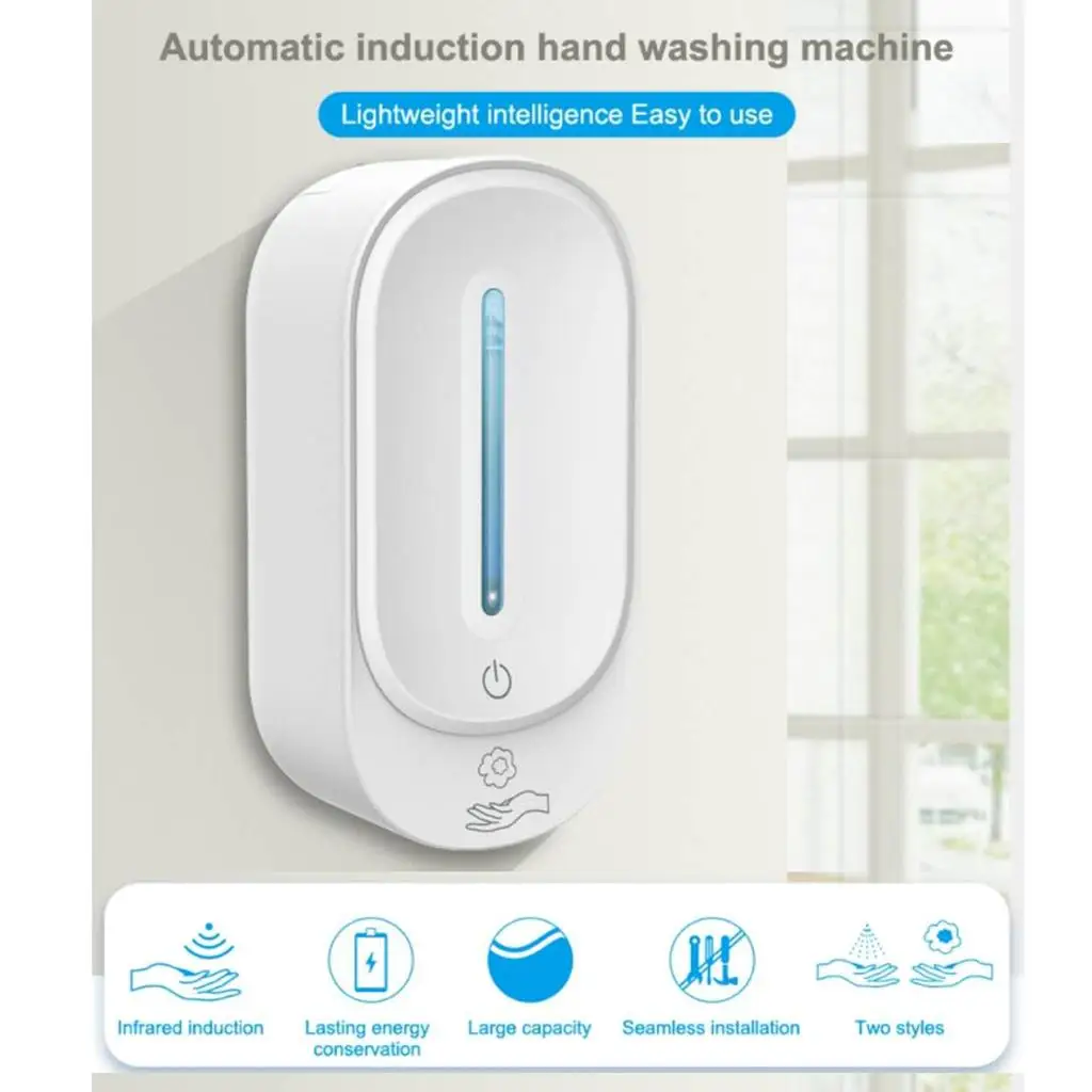 Simple Touchless Wall-Mounted Automatic Induction Soap Dispenser, 350 ml Large Capacity for Bathroom, Hotel, Office, , Kitchen