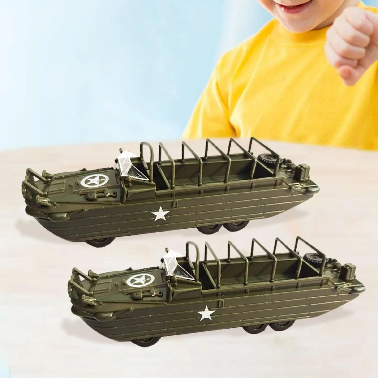 1/72 Amphibious Vehicle Model Kits, DIY Puzzle Truck Model, Sand Table Decor, 4D Model Toy for Adults Kids Boys Girls