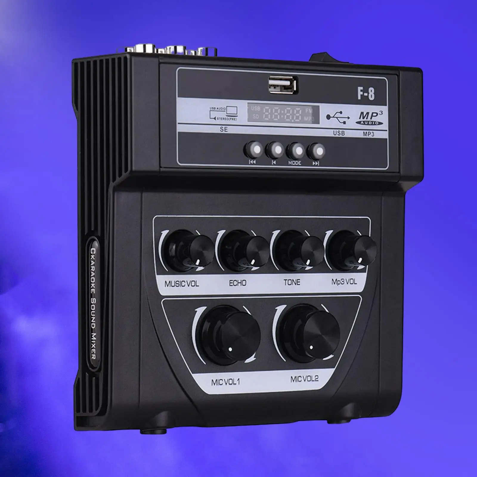 Compact Mic Mixer Audio Sound Mixing Board Mixer Portable Miultifunctional for Karaoke Home Music Recording