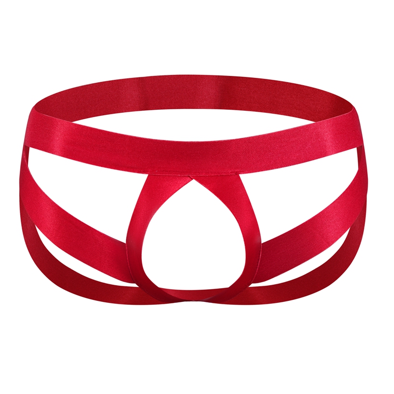 Description Picture 3 of itemMen's Low Waist Sexy Color Block G-Strings & Thongs Cockstraps Open Back Men Jockstrap Panties Cockring Pouch Gay Underwear