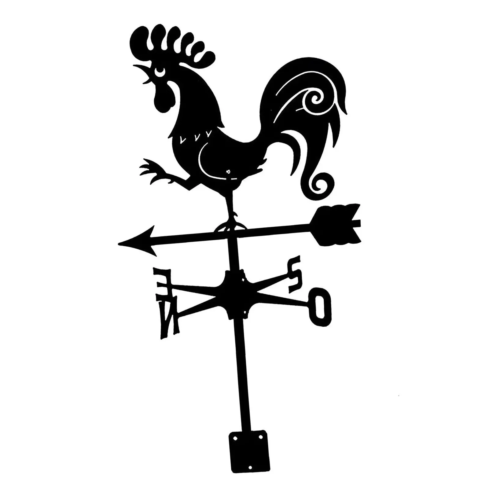 Wrought Iron Weathervane Classic Style Direction Indicator Weather Vane Outdoor Scene Ornament for Lawn Cupola Garden Barn Decor