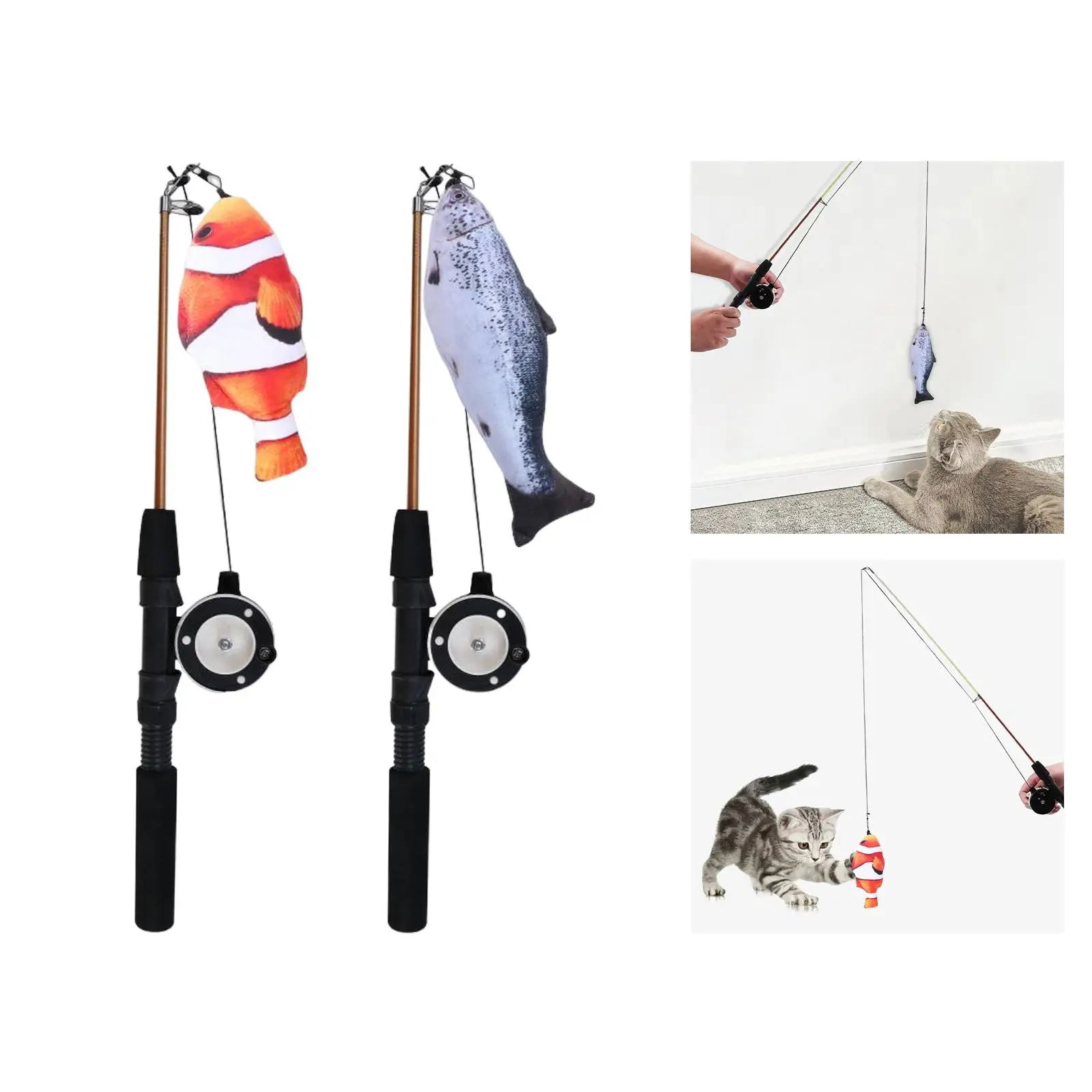 Telescopic Fishing Pole Cat Toy Catcher Exerciser Unique Style Retractable from 41.5cm to 68cm