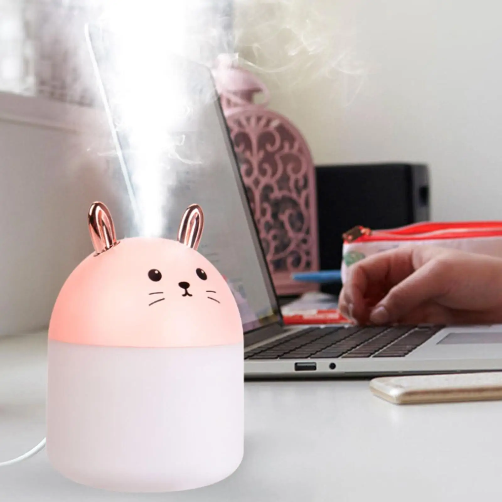 250ml Mall Air Humidifier Water Tank USB Essential Oil Aroma Diffuser Ultrasonic Fog Steam for Household Desktop Living Room 