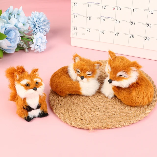 Simulation Fox Model Home Decorations Yellow Fox Ornaments Fox Plush Toy  Toys Gift Photography Props 35X28X25cm DY80047 From Dorimytrader, $34.98