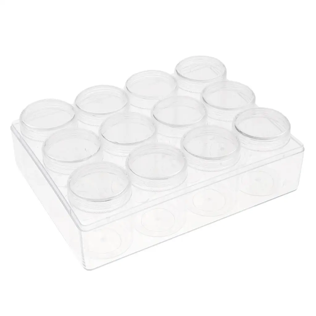 12x20g Empty Clear Container Cosmetic Jar Makeup Travel Pot Portable