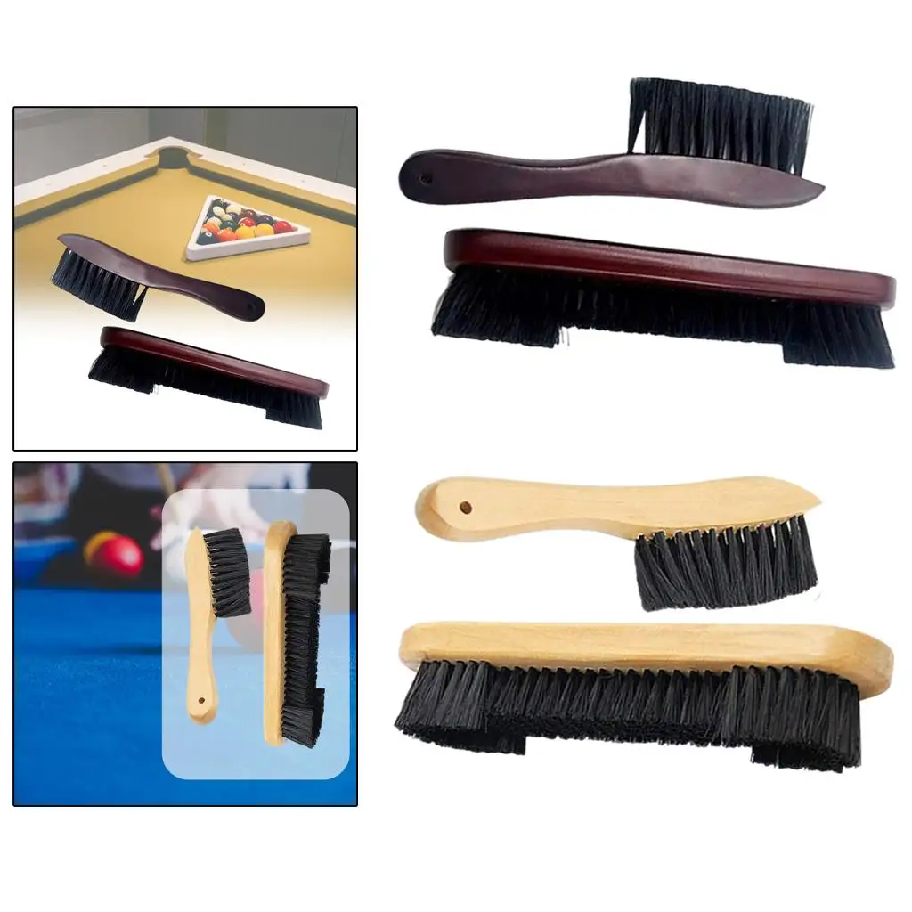 Wooden Billiards Pool Table and Rail Brush Set Cleaning Tools Pool Snooker Brush Cleaner Kit Premium Brush Accessories