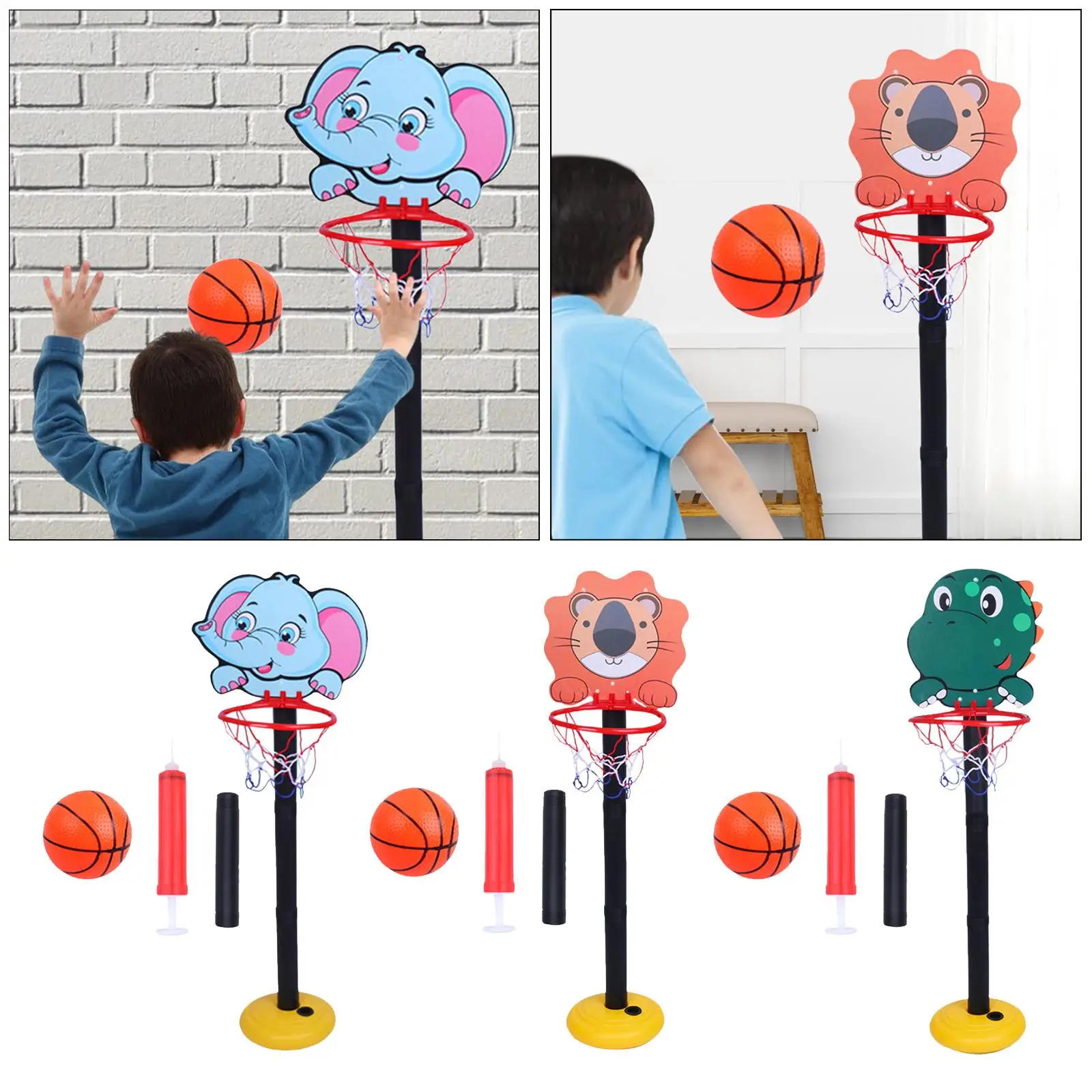 Portable Basketball Hoop Set Adjustable Basketball Hoop Stand for Door Wall