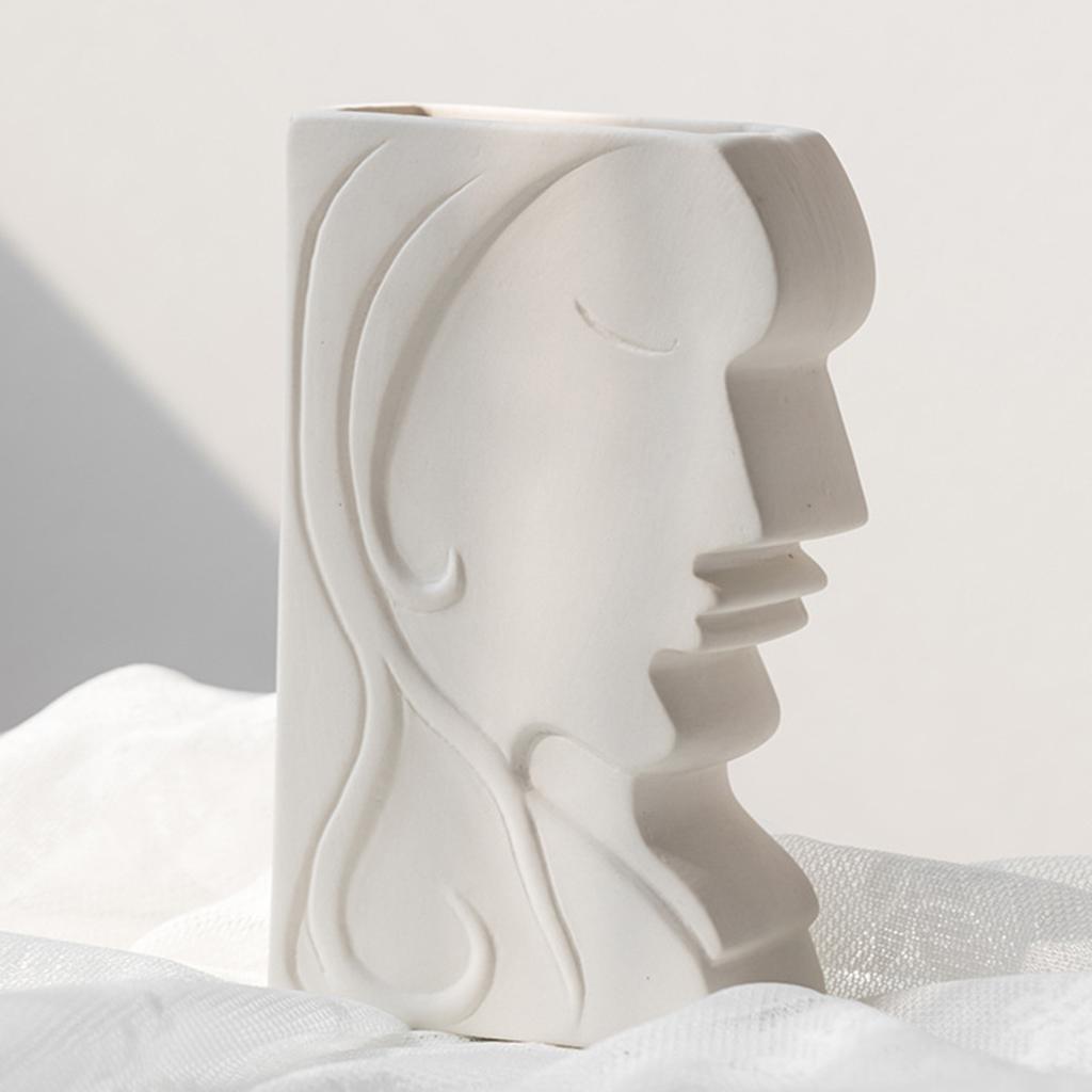 Nordic Human Face Ceramic Flower Pot Flower Arrangement Art Decorative Statue for Christmas Decoration Centerpiece Office Indoor
