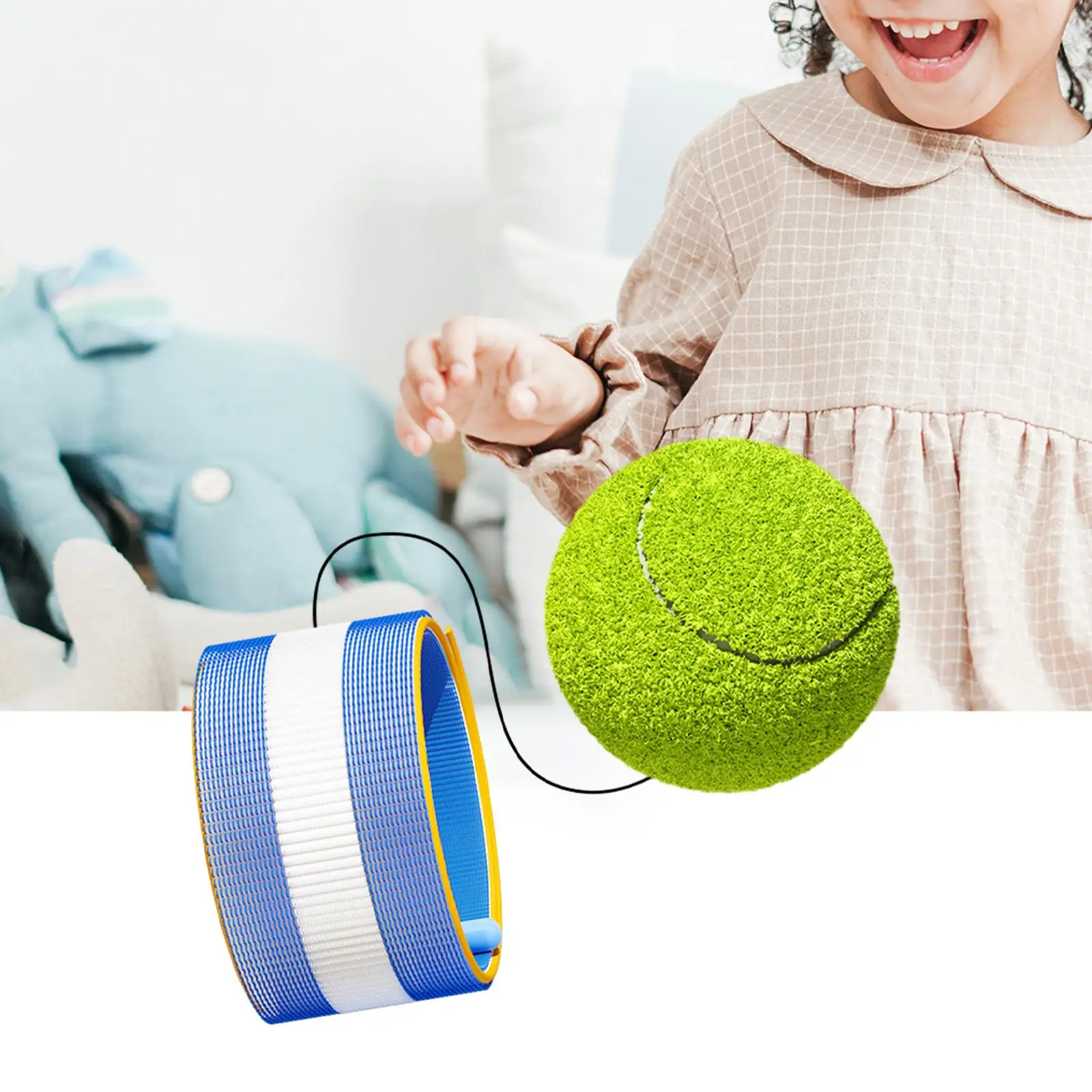 Rubber Rebound Ball Bouncy Ball Trainer Reflex Ball Wrist Practice Outdoor Indoor Wrist Return Ball for Adults Kids Gifts