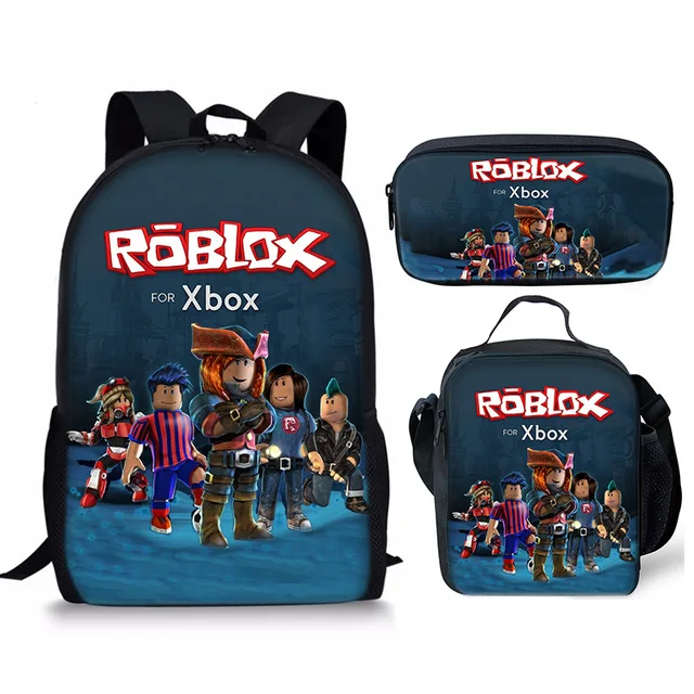 Toyella New Roblox Game 3-Piece Large Capacity Backpack 3style Pencil case  