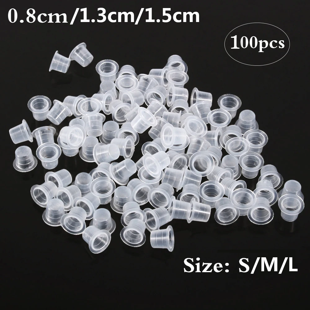 Best of 100Pcs Tattoo Plastic Tattoo Ink Cups 8 / 13 / 15mm Permanent Makeup Disposable Clear Plastic Pigment Container Cap Tattoo Accessory Reviews & Tips