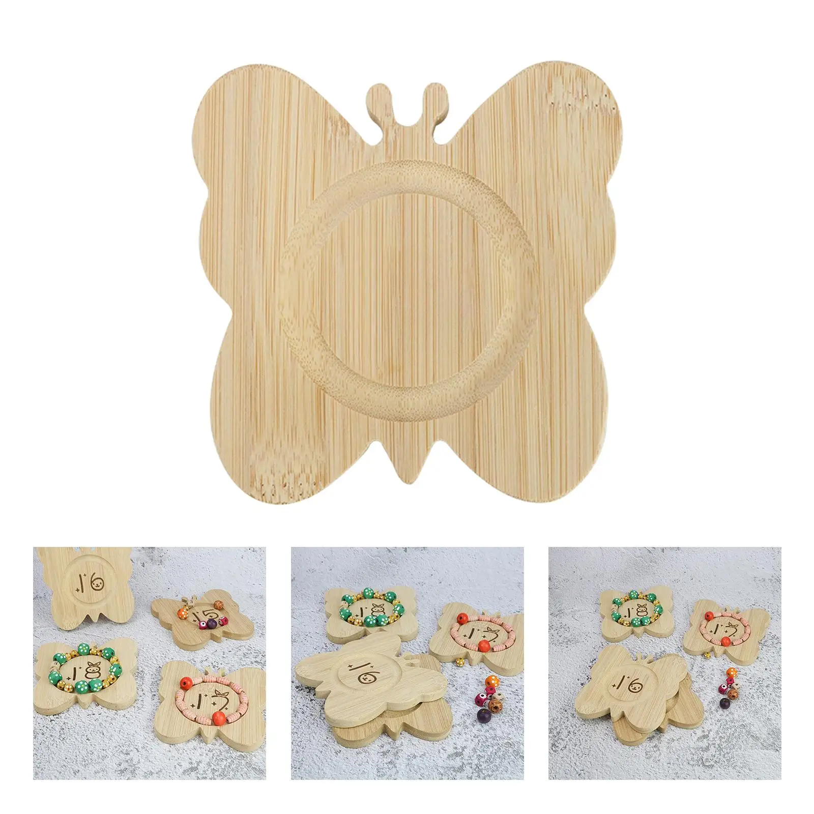 Wooden Jewelry Tray Jewelry Storage Butterfly Shaped 12cm Holder Multifunctional Showcase Show Bracelets Tray Bead Pendant Tray