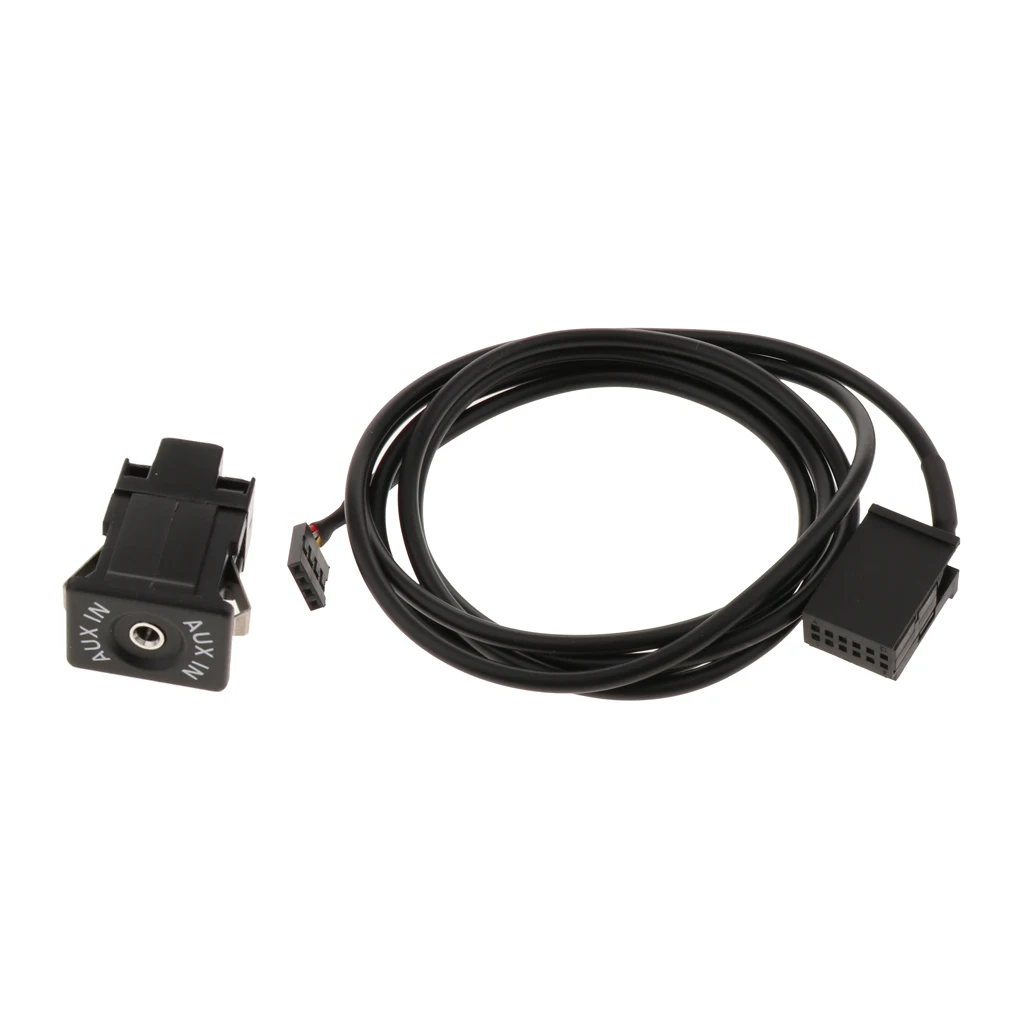 Car USB AUX Switch Socket with Wire Harness Cable Adapter for Ford