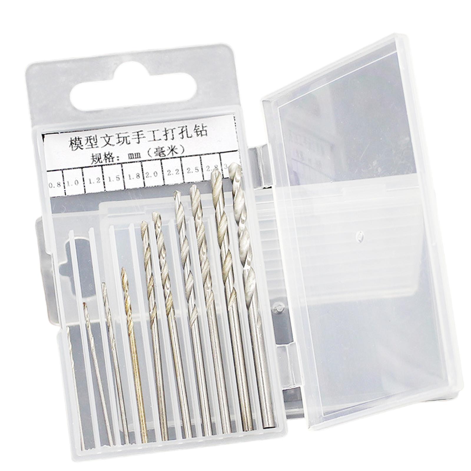 Pin Vise Hand Drill Bits 0.5-3.0mm Mini Twist Drill Bits Set for Model Making Tipped Bead
