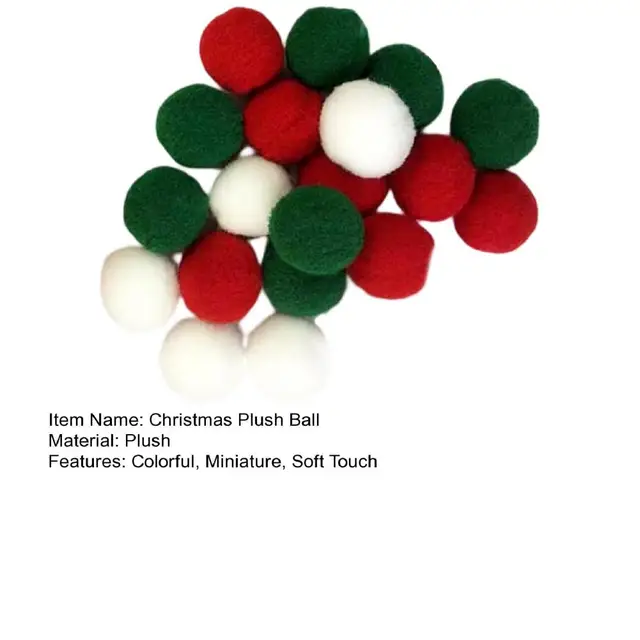 Jangslng 1 Pack Christmas Pom Pom Balls Red Green Felt Ball