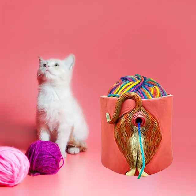 Large Cat Yarn Bowl - Yarn Storage and Accessory Holder - High Quality  Knitting or Crochet Bowl - Cute Kitty Cat