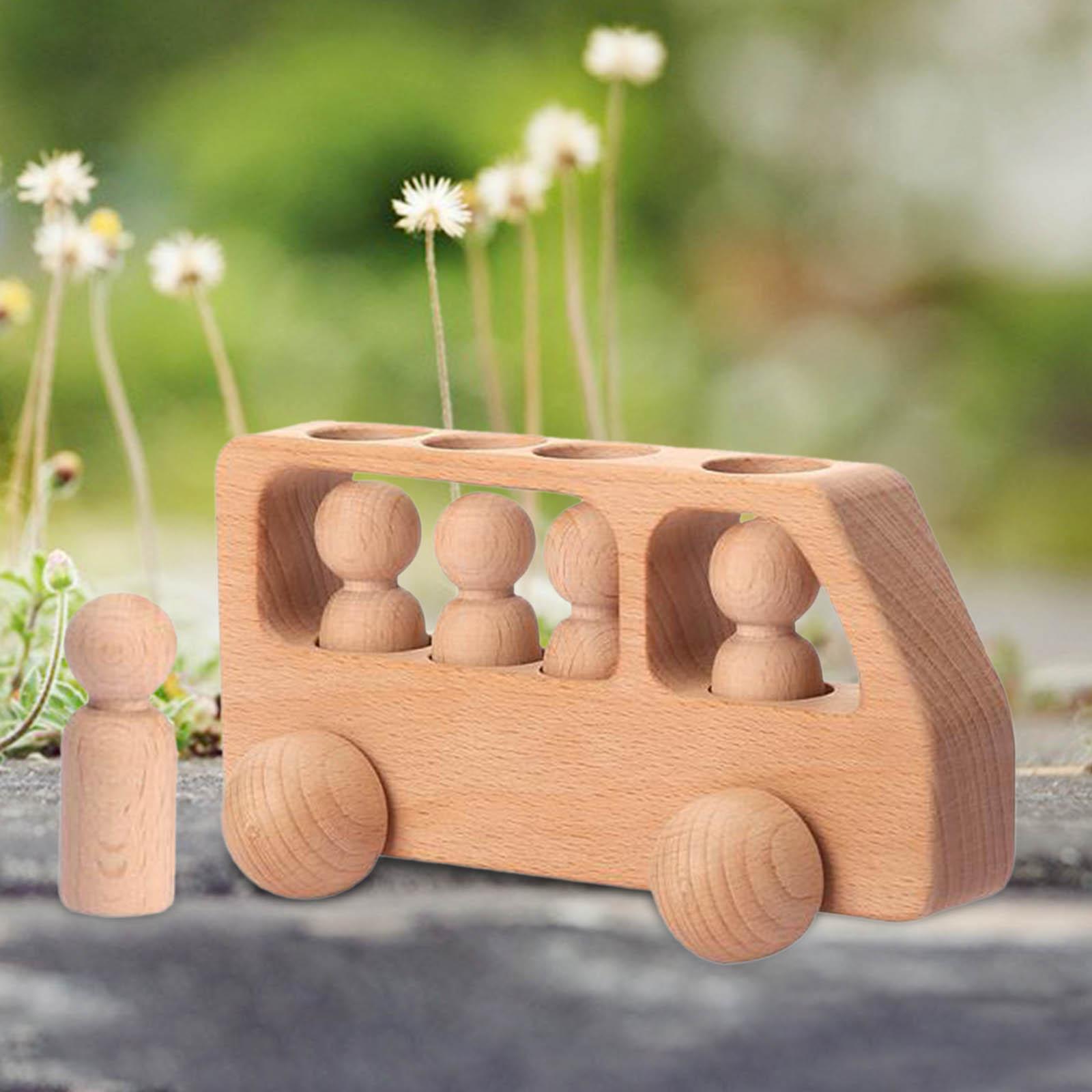 Wooden Car Playset Preschool Learning Activities Playset Car Blocks for Kids