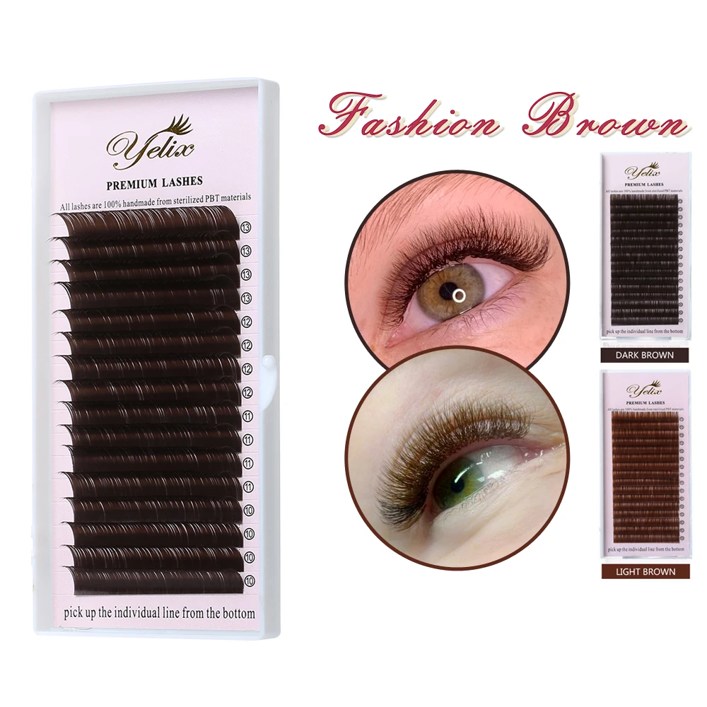 Best of Yelix 0.07mm Dark Brown Eyelash Extension Mix 7-15mm Brown Eyelashes Soft High Quality Individual Lashes Mink False Eyelashes Reviews & Tips