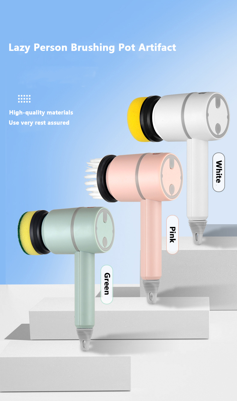 3 in 1 Electric Cleaning Brush Kitchen Dishwashing Home USB Rechargeable Electric Rotary Scrubber Household Appliances Cleaning