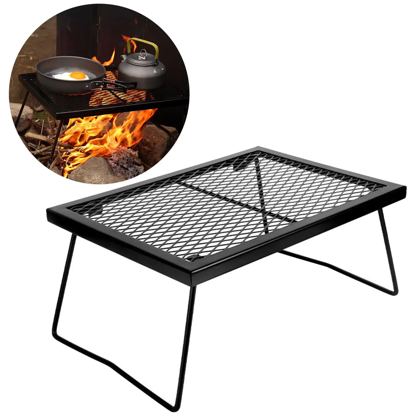 Multifunctional Barbecue Table, Rack,Outdoor Folding  for Backyard Camping