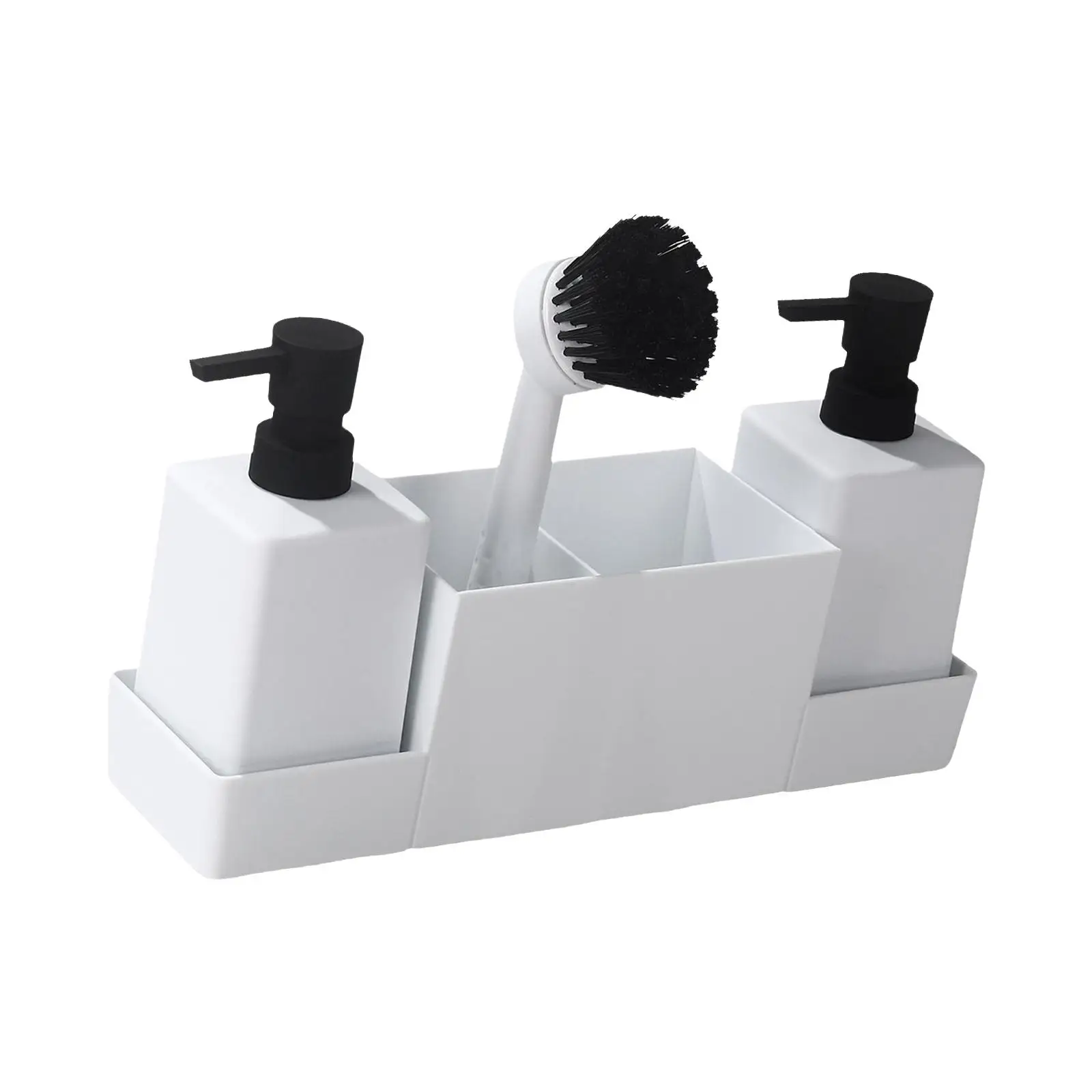 Soap Dispenser for Sponge Storage Scrubber Easy to Clean with Storage Organizer Holder Soap Pump Sink