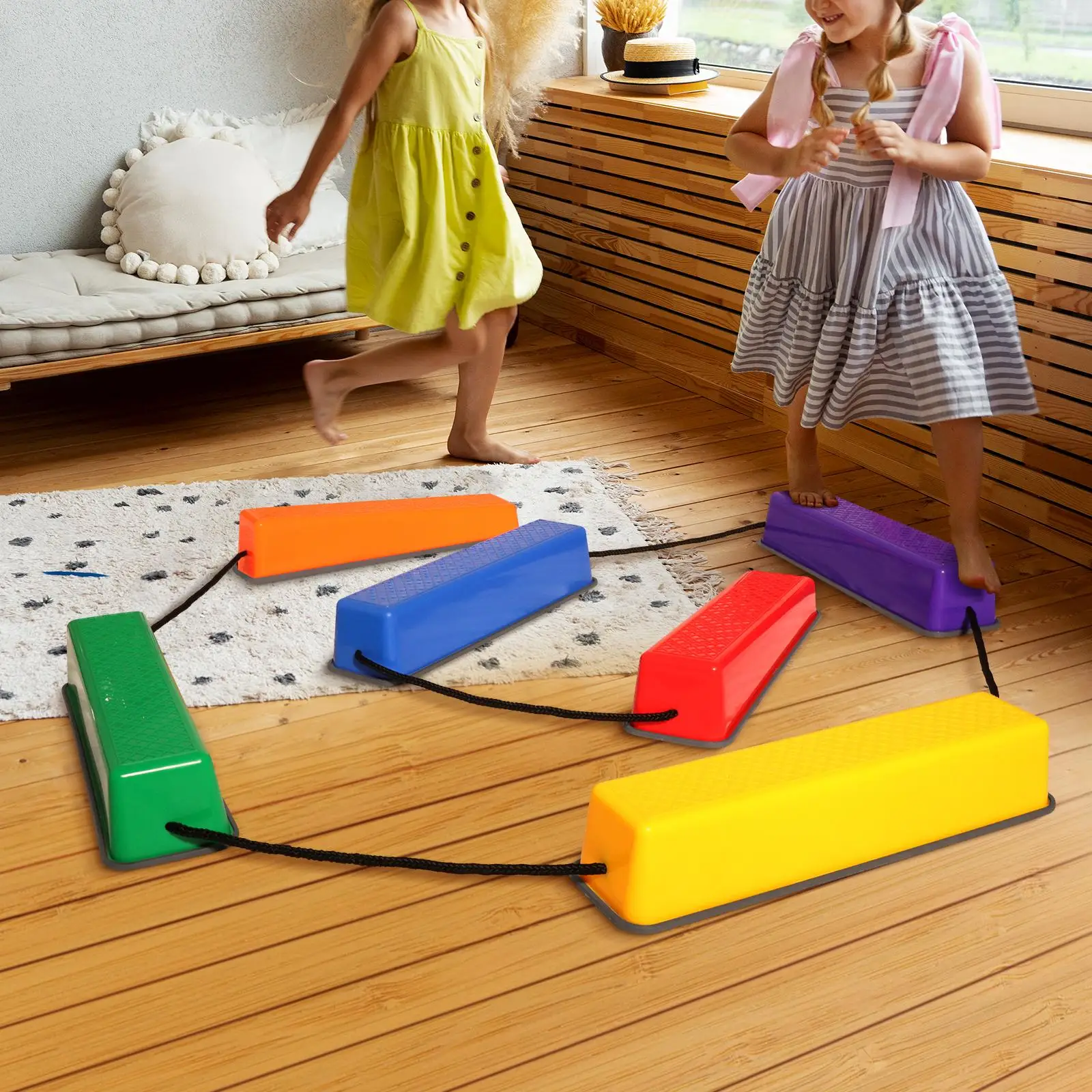 6Pcs Kids Stepping Stones Gross Motor Development Sensory Toys Nonslip for Kids Children Holiday Gifts