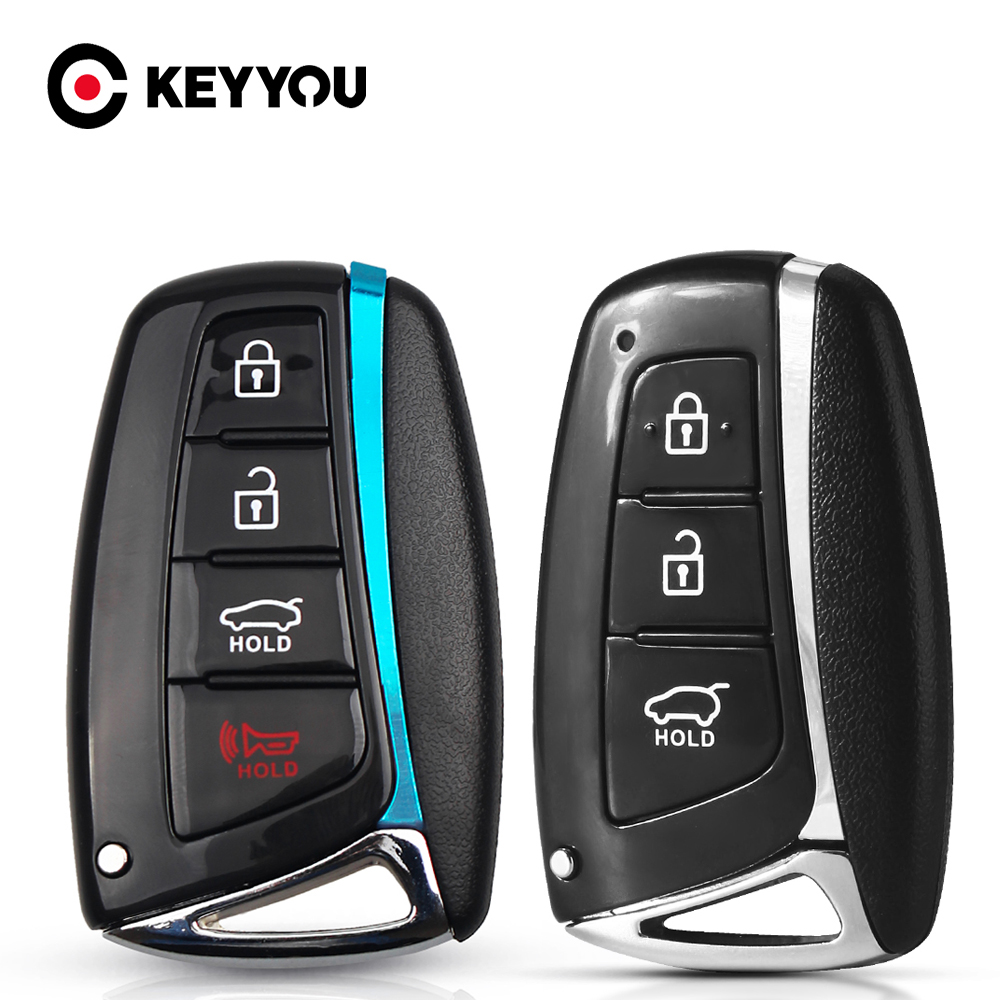 KEYYOU Für Hyundai Genesis Santa Fe 2012-2018 Equus Azera Tucson Smart Fob Fernbedienung Auto Schlüssel Shell 3/4 Tasten schlüssellose Abdeckung Fall – Detail 1