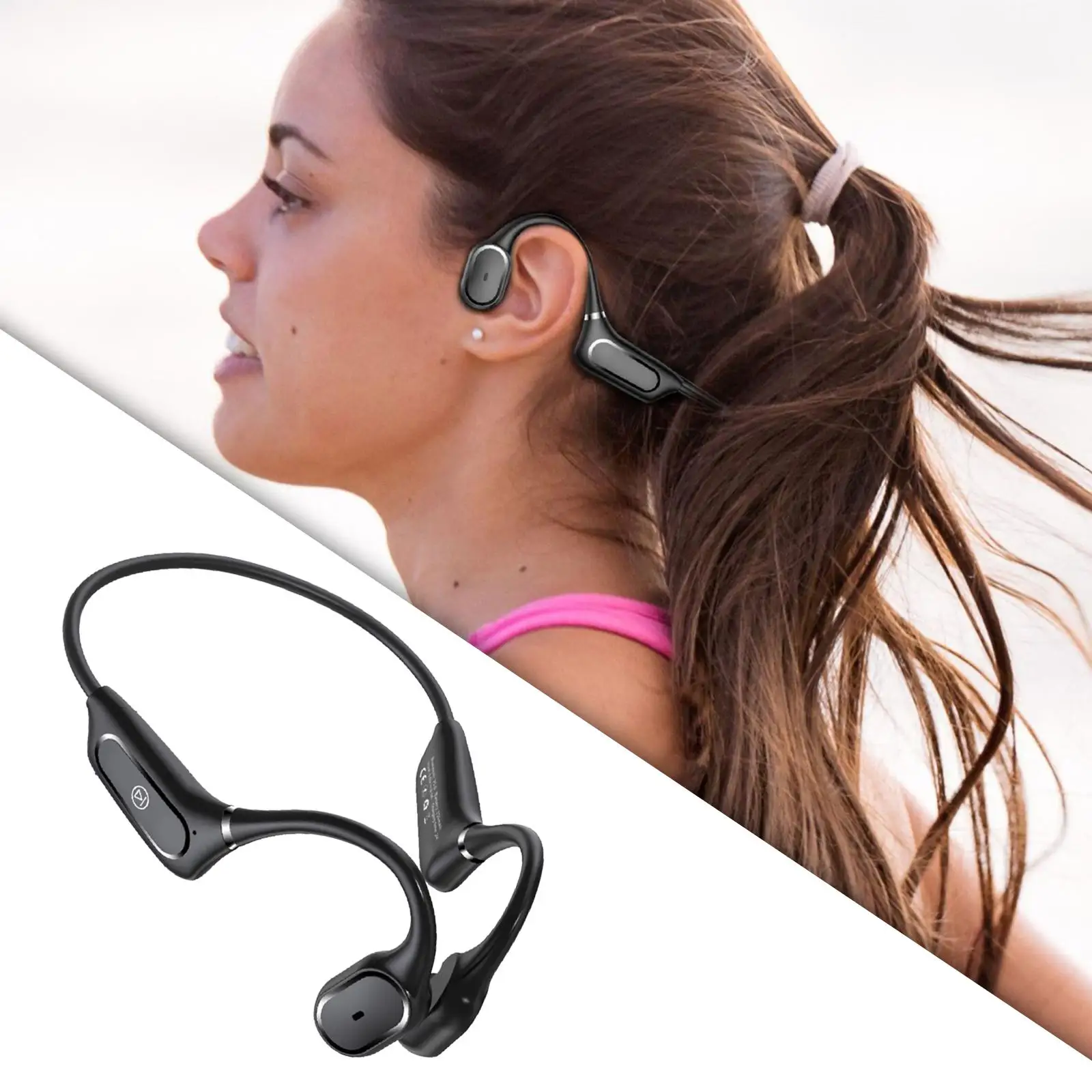Open Ear Bluetooth 5.0 Headset Bone Conduction Sport Earphones Lightweight