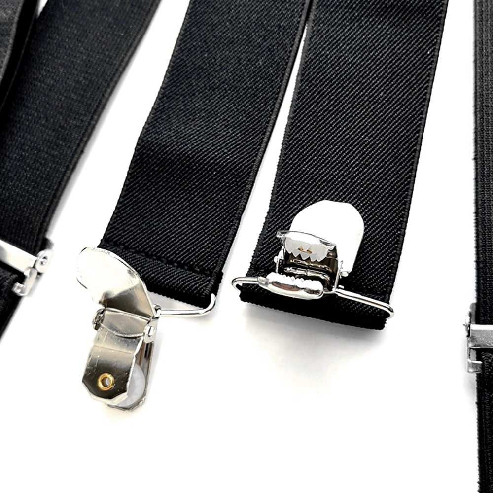 3.5 cm Wide Solid Color No Cross Suspenders Men 4 Strong Clips Women Suspender For wedding Party Trouser Braces