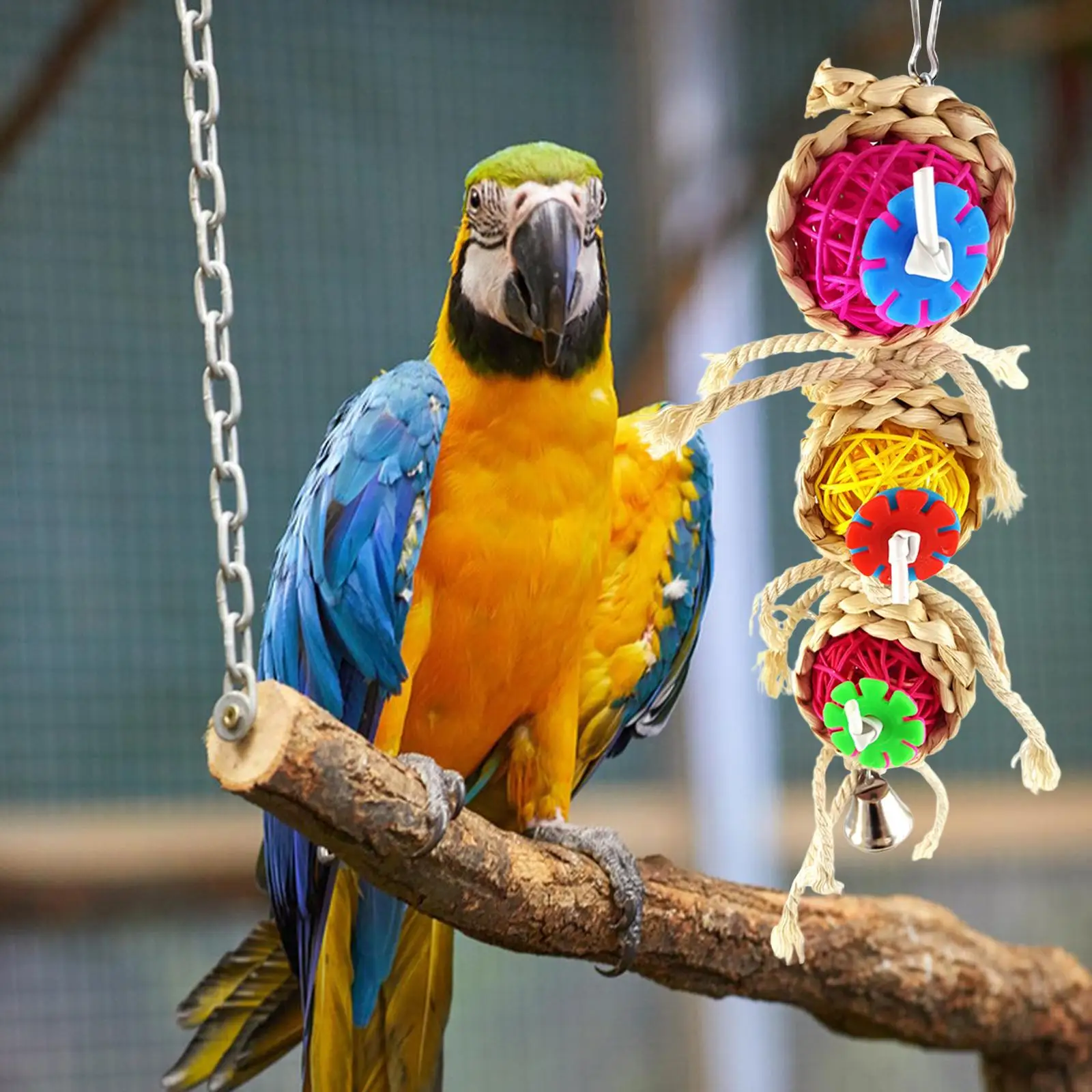 Pet Bird Toys Bird Chewing Toy Cage Bite Toy Parrot Toys for Finches Budgies