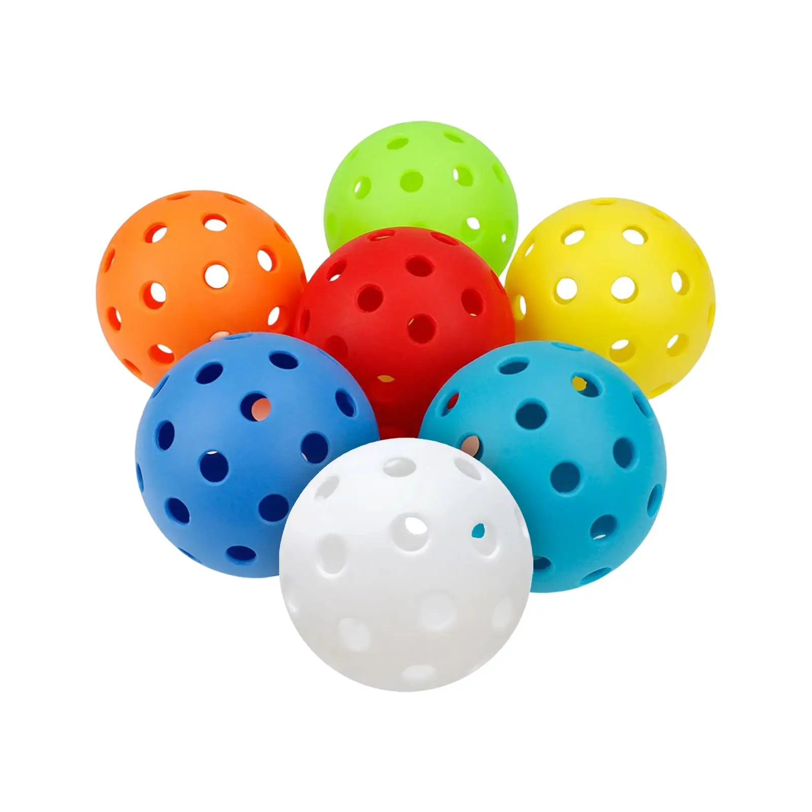 7x Pickleball Balls with 40 Small Precisely Drilled Holes for Outdoor Courts