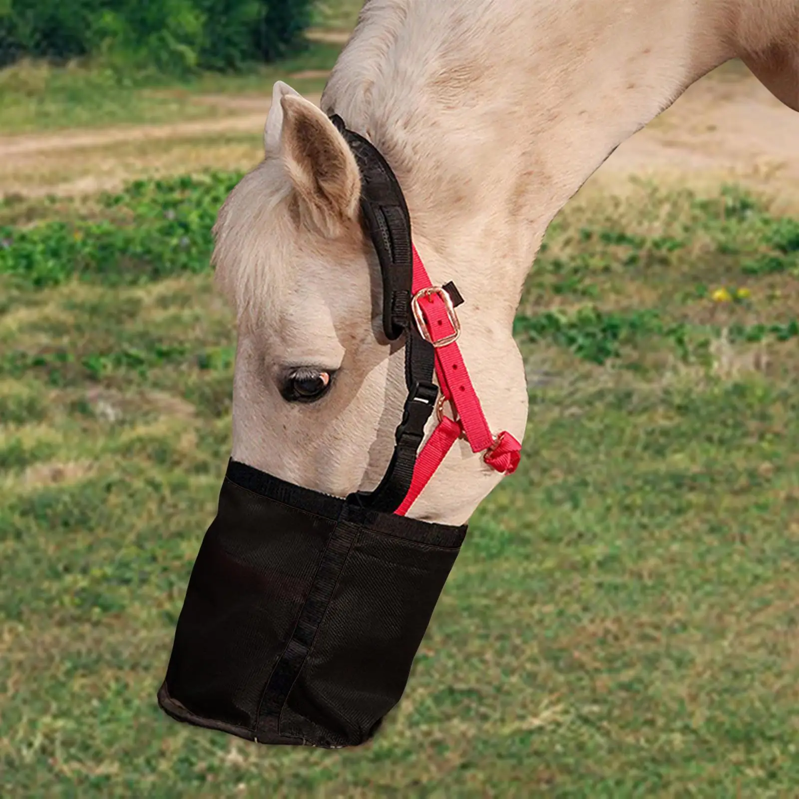 Feeder Bag Slow feed Tote Portable Horse Hay Bag for Cattle Farm Herbivores