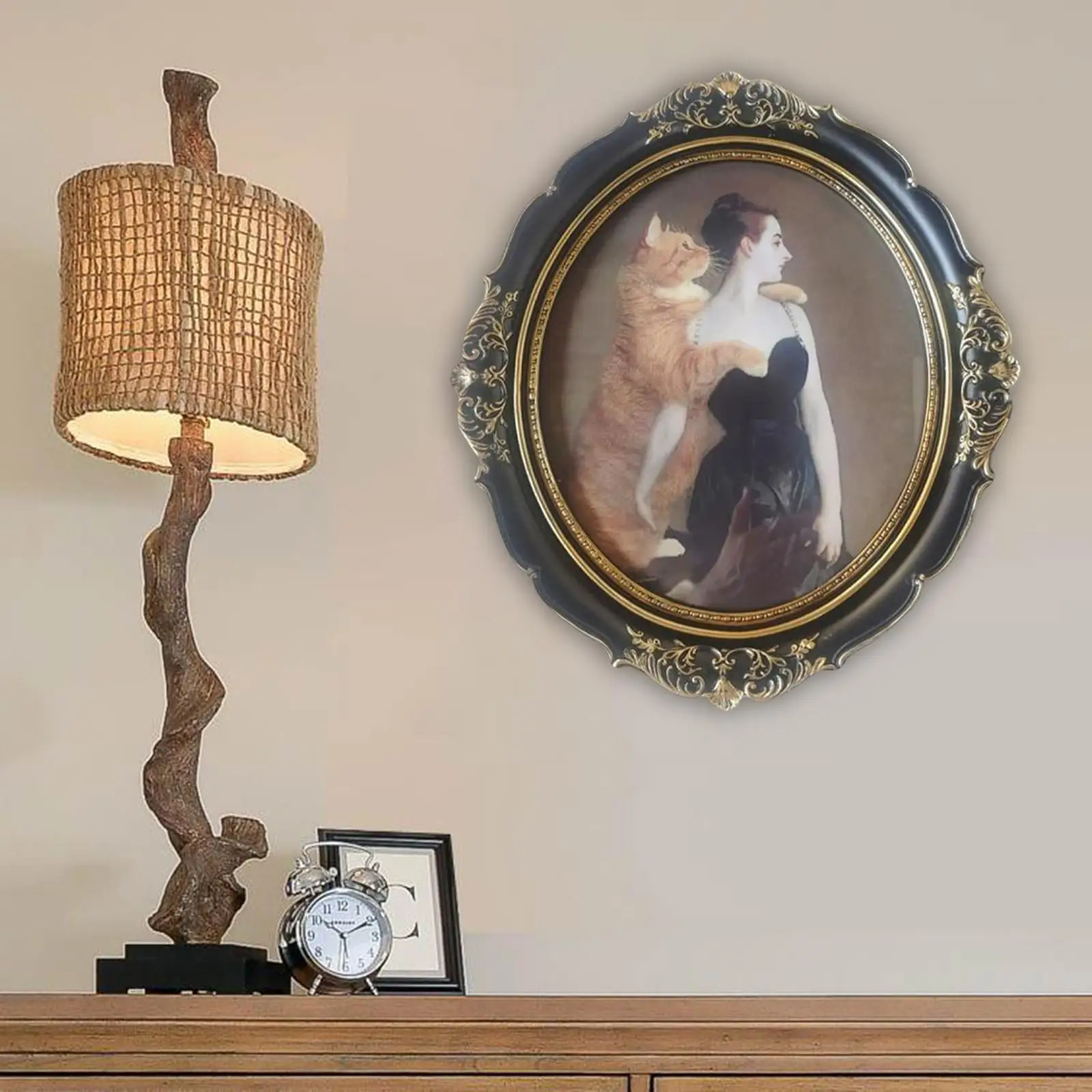 Photo Frame European Retro Style Oval Picutre Frame Desktop Ornaments Home Decor Friend Gift Accessories