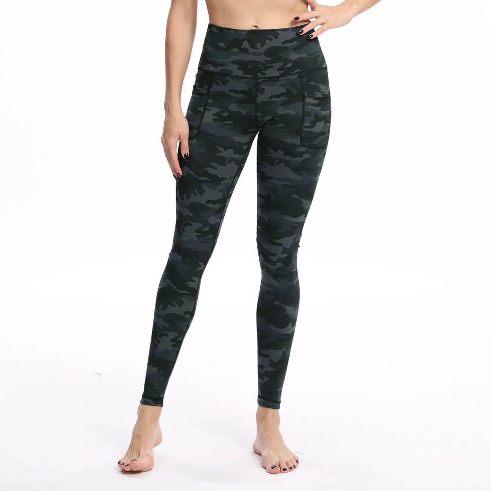 high waisted leggings Women Camouflage Leggings Fitness Military Army Green Pants With Pockets Workout Sporter Skinny High Waist Elastic Leggings tiktok leggings