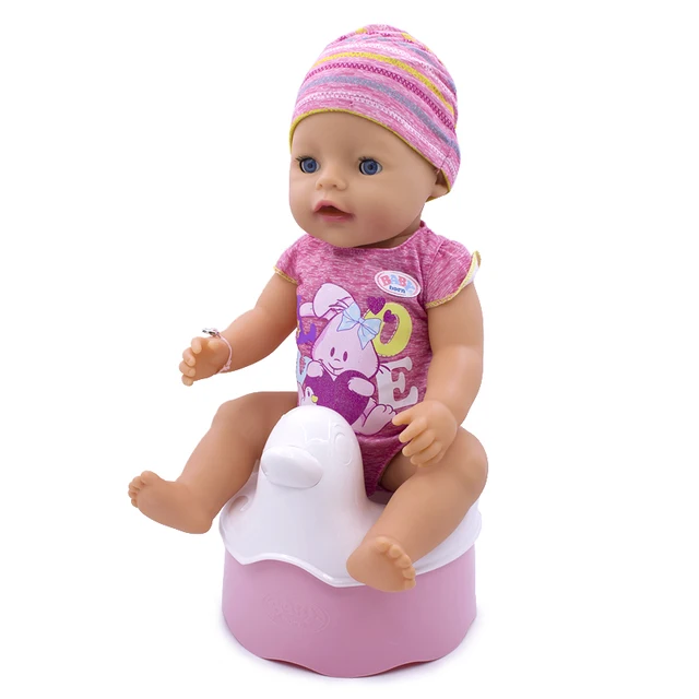 Zapf Baby Born Doll Pink Potty Toilet Dish / Bowl and Spoon Accessories