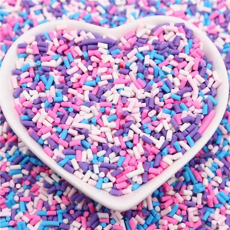 Süßigkeiten-Polymer-Ton-Scheiben, 1 mm, dünn, lang, zylindrisch, heiße Ton-Streusel für Schleim, DIY-Handwerk, winziges Kunststoff-Ton-Zubehör – Detail 14