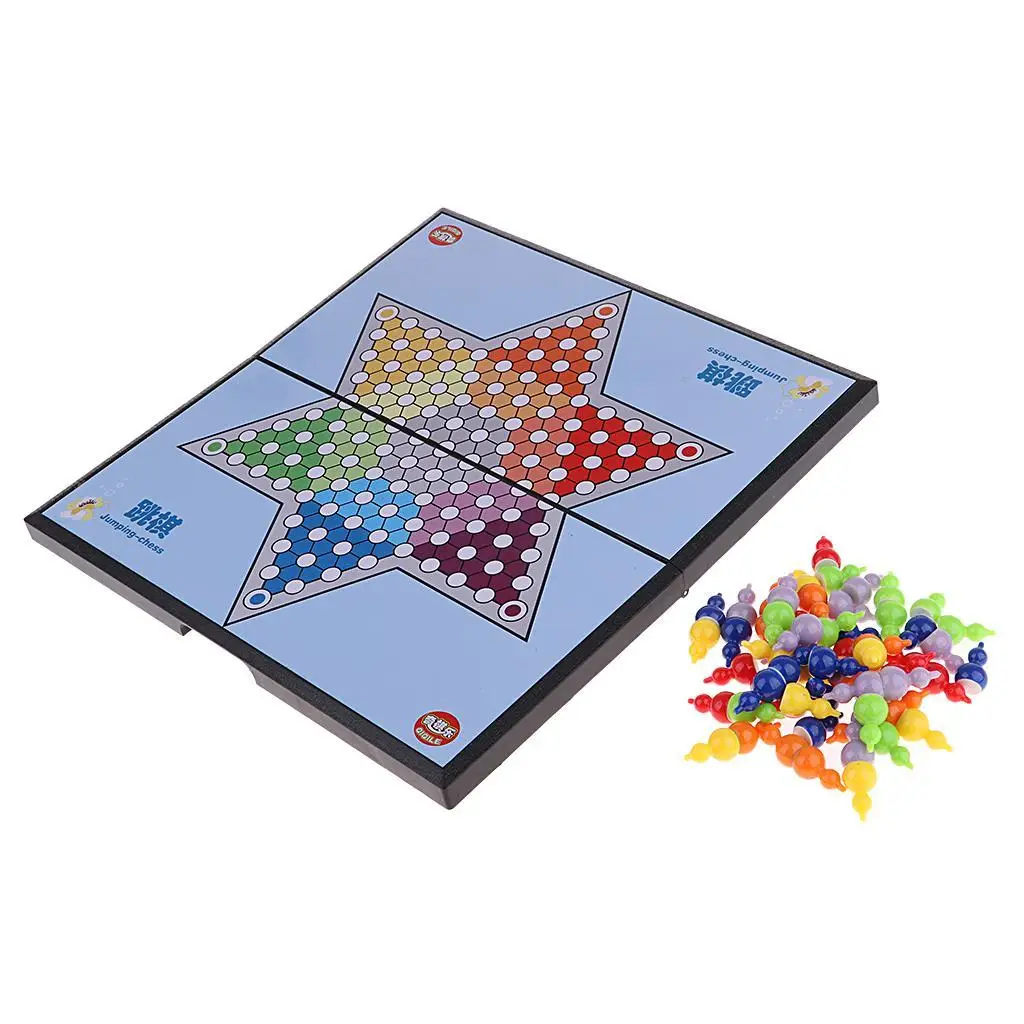 Magnetic Folding Chinese Checkers  Board Game  to Six Players