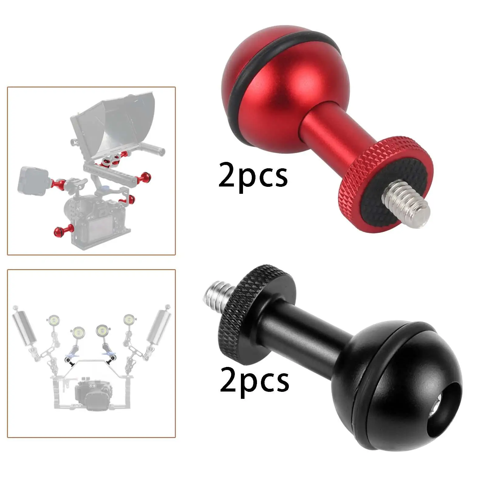 1inch Ball Head Adapter Photography Bracket Parts Fixed Mount Camera Screw Mount Adapter Parts for Camera Underwater Diving