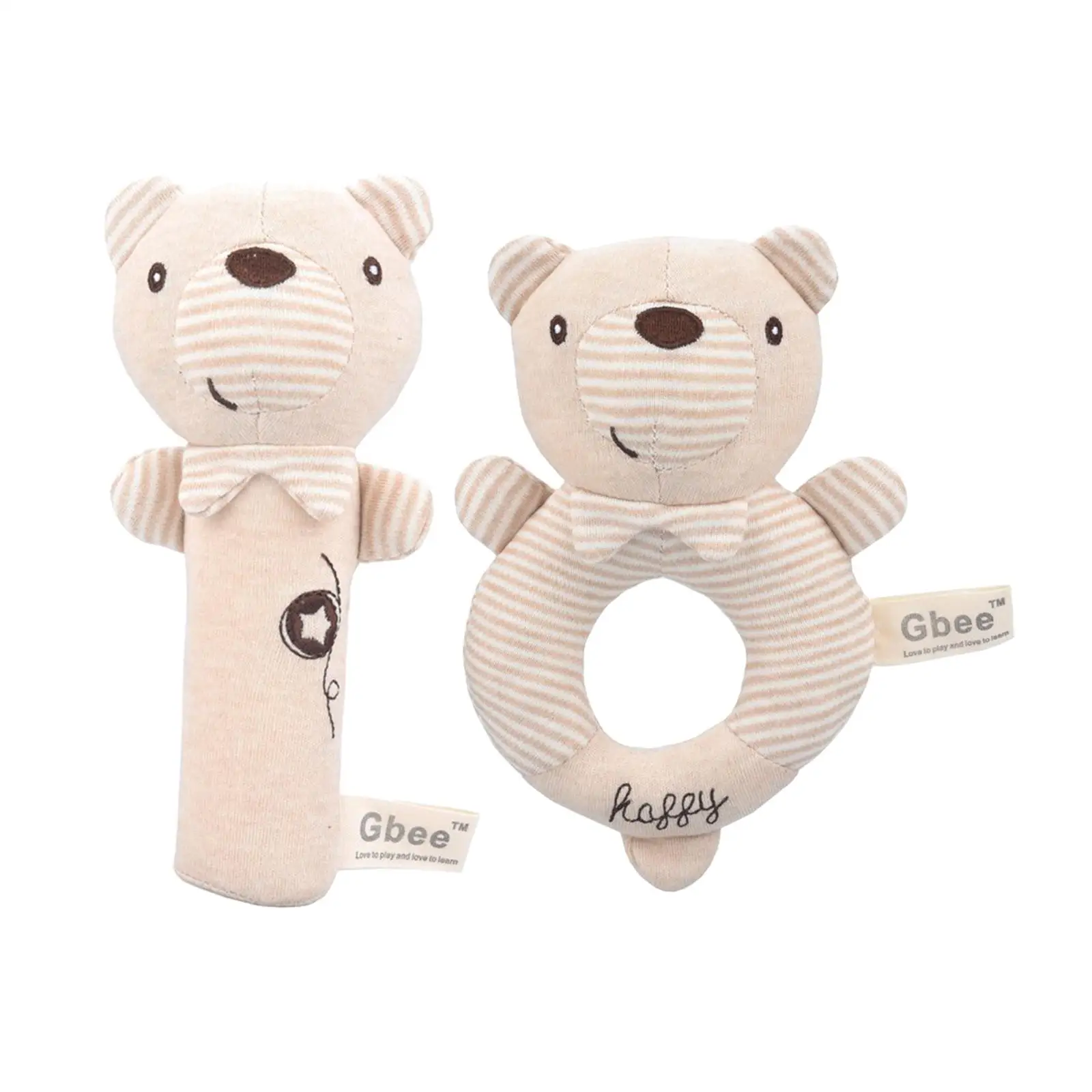 2 Pieces Animal-Shaped Infant Rattles Shaker handheld grip Toys Handheld Rattles Squeakers Stuffed for   Newborn