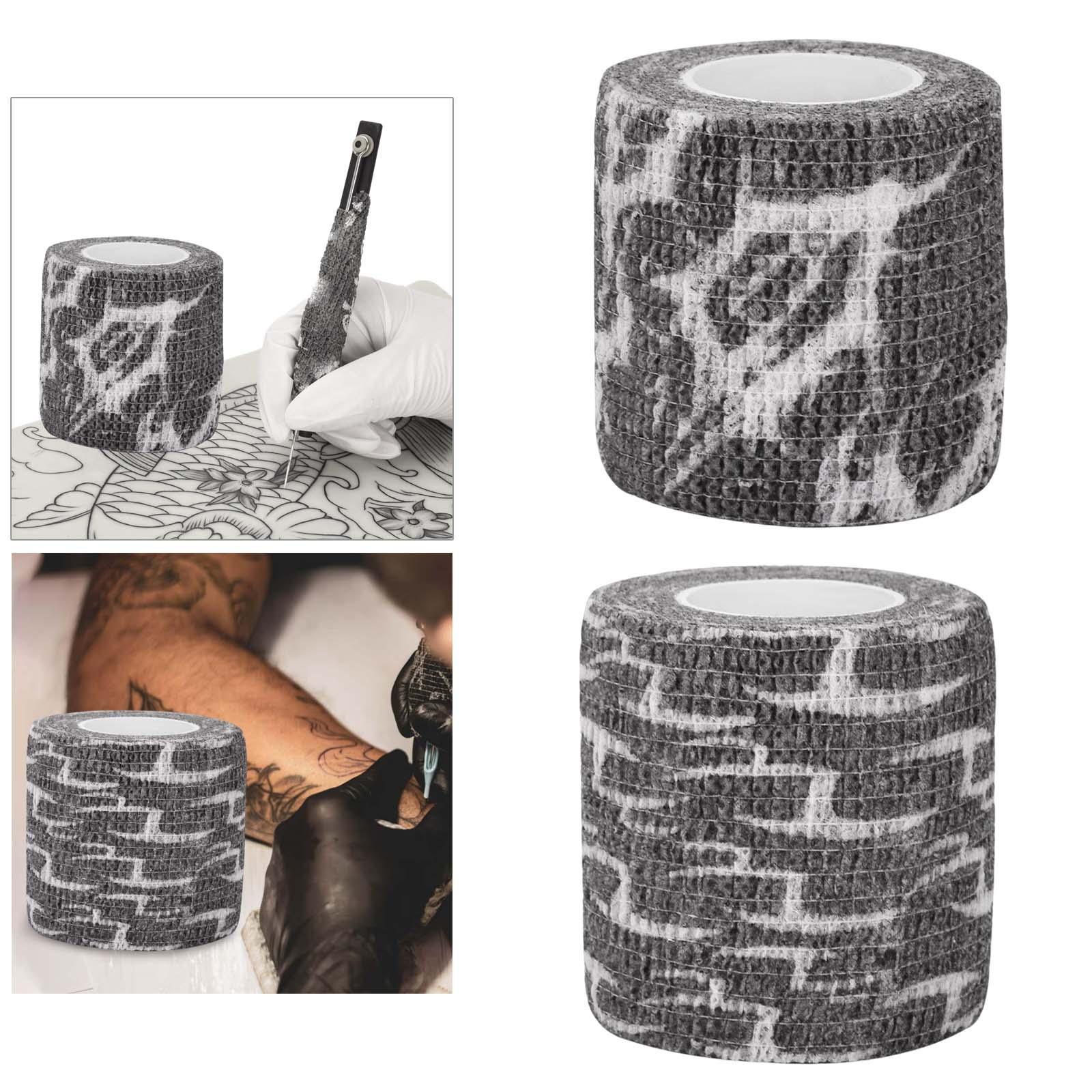 2Pcs Self Adhesive Bandage Wrap Multi Function Athletic Elastic Cohesive Bandage Tattoo Grip Cover Wrap for Animals Dogs Cats