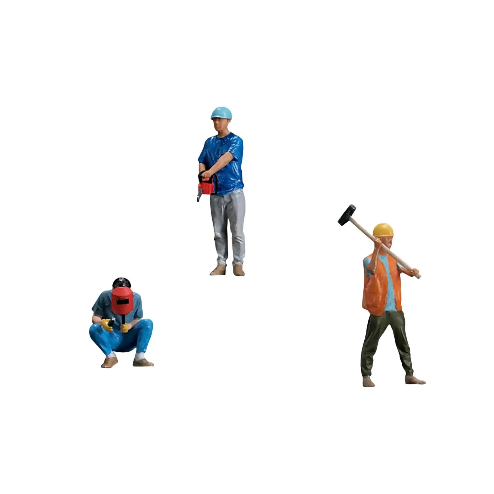 1: 32 Micro Landscape Laborers Figurines Model Resin DIY Craft Projects Waterproof for Playhouses, Studio Scenes, Tabletop Decor