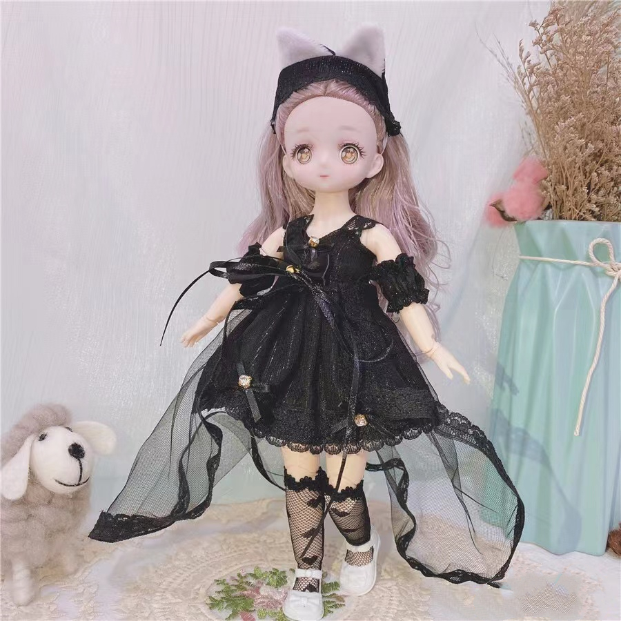 1/6 Kawaii Doll 30cm Cute Blyth Doll Joint Body Fashion BJD Dolls Toys with Dress Shoes Wig Make Up Gifts for Girl pullip