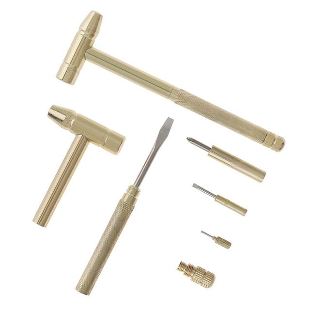 Small Brass Hammer (3pcs Screwdriver) For Woodworking Household